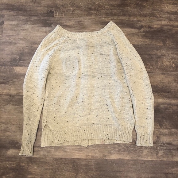 Market & Spruce Sweaters - Market and Spruce tan knit button up elbow patch